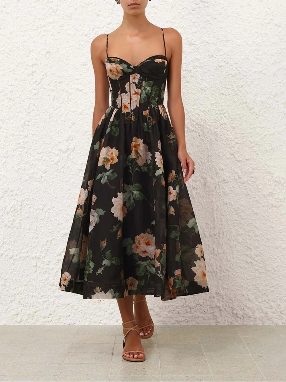 cotton tie shoulder dress Emma this dress features a Bmawag Maxi Dress Women Color:SALMON intype_dr4966